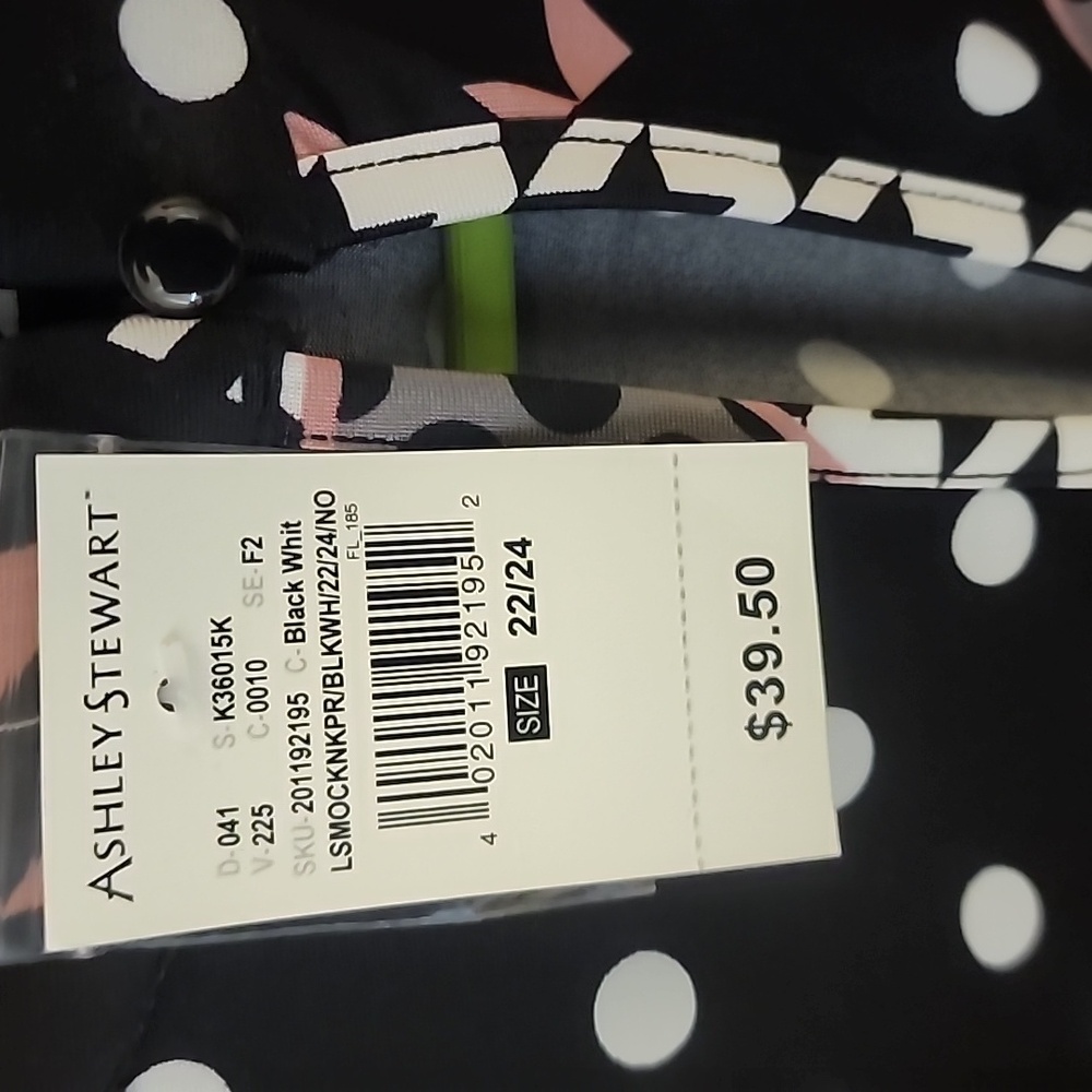 Ashley Stewart Black and White Polka Dot Top - Picture 3 of 4